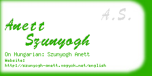 anett szunyogh business card